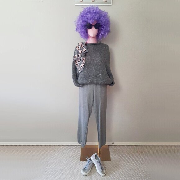 EUC Nanette Lepore medium grey sweatpants with gold star accents, S - Picture 1 of 6